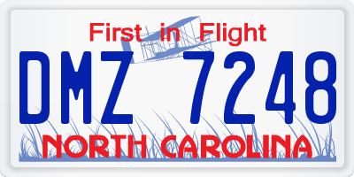 NC license plate DMZ7248