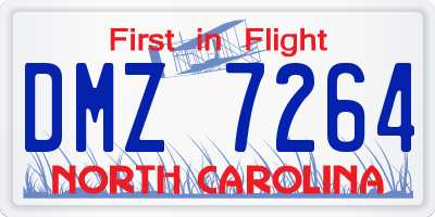 NC license plate DMZ7264