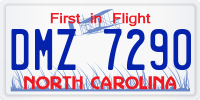 NC license plate DMZ7290