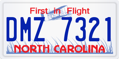 NC license plate DMZ7321