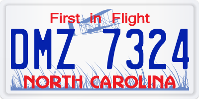 NC license plate DMZ7324