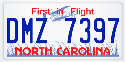 NC license plate DMZ7397