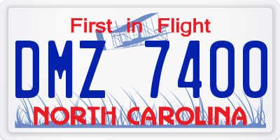 NC license plate DMZ7400