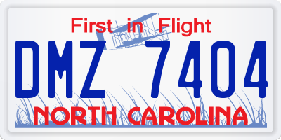 NC license plate DMZ7404