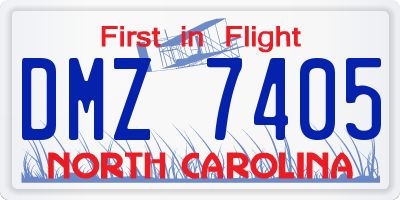 NC license plate DMZ7405