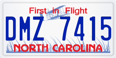 NC license plate DMZ7415
