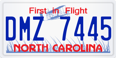 NC license plate DMZ7445