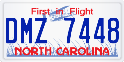 NC license plate DMZ7448