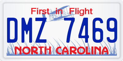 NC license plate DMZ7469