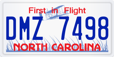 NC license plate DMZ7498