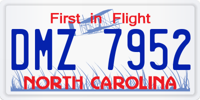 NC license plate DMZ7952