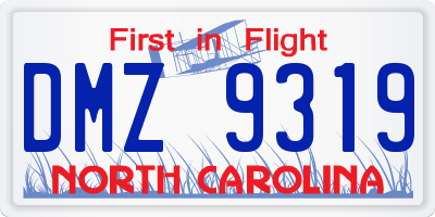 NC license plate DMZ9319