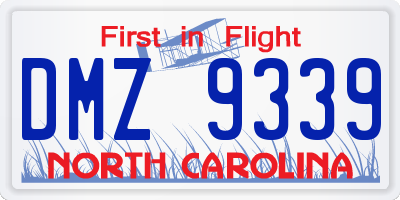 NC license plate DMZ9339