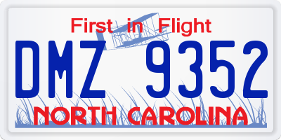 NC license plate DMZ9352