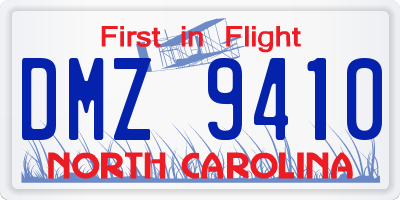NC license plate DMZ9410
