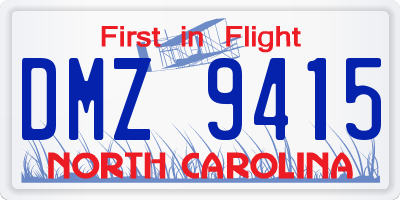 NC license plate DMZ9415