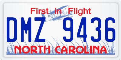 NC license plate DMZ9436