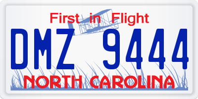 NC license plate DMZ9444