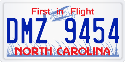 NC license plate DMZ9454