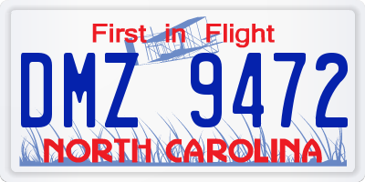 NC license plate DMZ9472