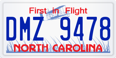 NC license plate DMZ9478