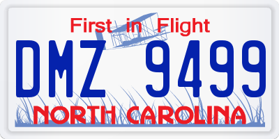 NC license plate DMZ9499