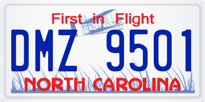 NC license plate DMZ9501