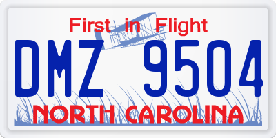 NC license plate DMZ9504