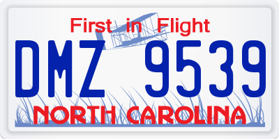 NC license plate DMZ9539
