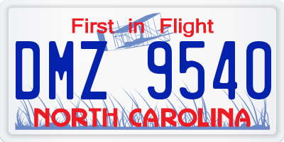 NC license plate DMZ9540