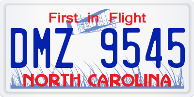 NC license plate DMZ9545