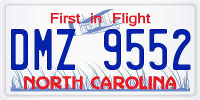 NC license plate DMZ9552