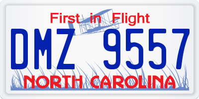 NC license plate DMZ9557