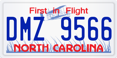 NC license plate DMZ9566
