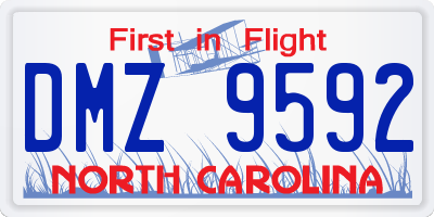 NC license plate DMZ9592