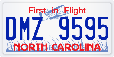 NC license plate DMZ9595