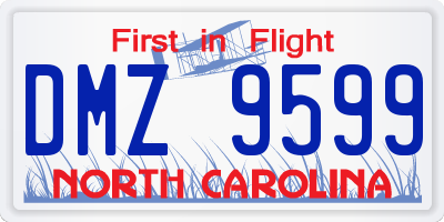 NC license plate DMZ9599