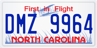 NC license plate DMZ9964