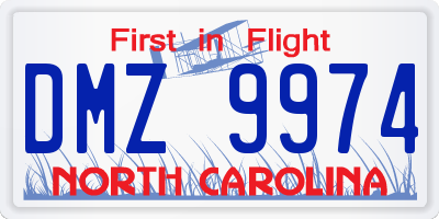 NC license plate DMZ9974