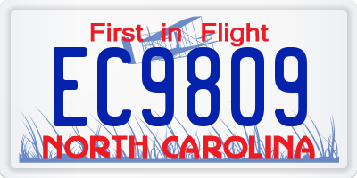 NC license plate EC9809