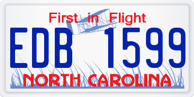 NC license plate EDB1599