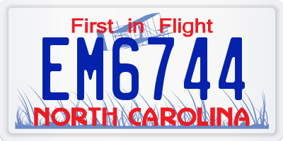 NC license plate EM6744