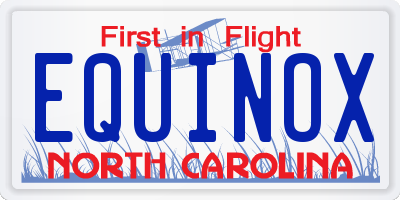 NC license plate EQUINOX