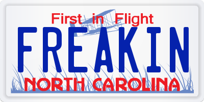 NC license plate FREAKIN