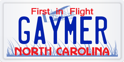 NC license plate GAYMER