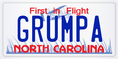 NC license plate GRUMPA