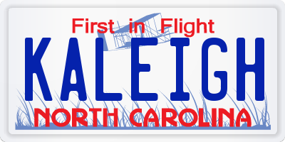 NC license plate KALEIGH