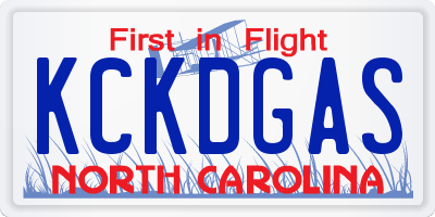 NC license plate KCKDGAS