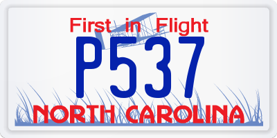NC license plate P537