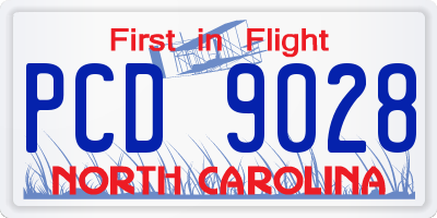 NC license plate PCD9028